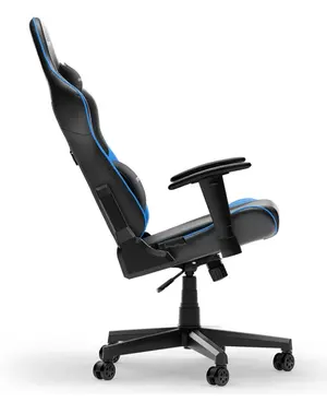 DXRacer Prince Series Ergonomic Gaming Chair black and blue | Model: GC/LPF24LTC/N.N.N (D6000), Premium High-Density Mold Shaping Foam & Breathable Leatherette, 1D Adjustable Armrests, 90°–135° Recline with Conventional Tilt, Heavy-Duty Steel Frame, 