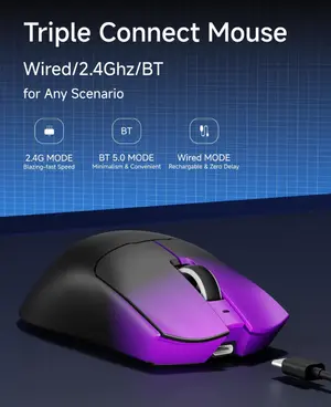 EWEADN S9 Pro Tri-Mode Wireless Gaming Mouse | Purple Gradient Edition