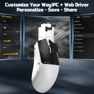 Attack Shark X11 PRO V2 Tri-Mode Wireless Mouse with TFT LCD RGB Dock – Black & White