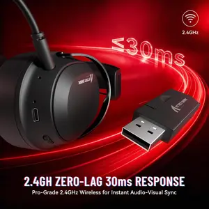 Attack Shark L30 PRO Tri-Mode Wireless Gaming Headset – Black