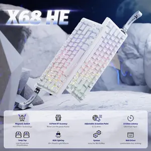 Attack Shark X68HE Magnetic Switch Keyboard – White Contour Line