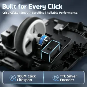 Attack Shark X11 PRO V2 Tri-Mode Wireless Mouse with TFT LCD RGB Dock – Black & White