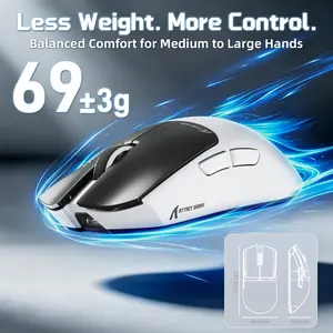 Attack Shark X11 PRO V2 Tri-Mode Wireless Mouse with TFT LCD RGB Dock – Black & White