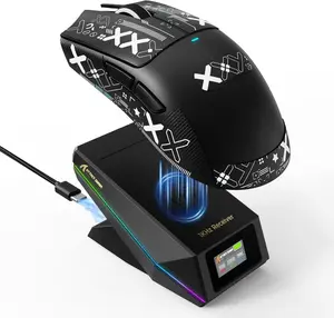 Attack Shark X11 PRO V2 Tri-Mode Wireless Mouse with TFT LCD RGB Dock – Black