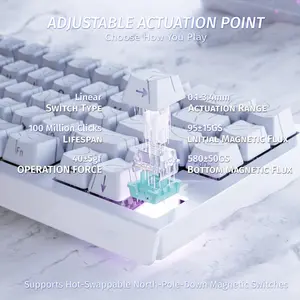 Attack Shark X68HE Magnetic Switch Keyboard – White Contour Line