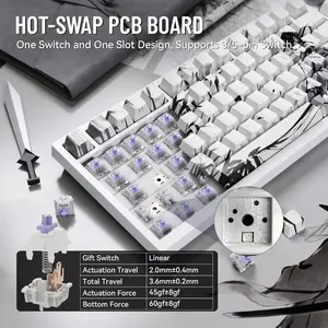Attack Shark X820 Tri-Mode Mechanical Gaming Keyboard – Black Warrior (Gift Switches)