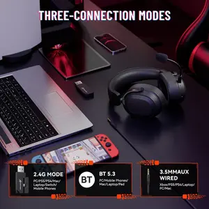 Attack Shark L30 PRO Tri-Mode Wireless Gaming Headset – Black