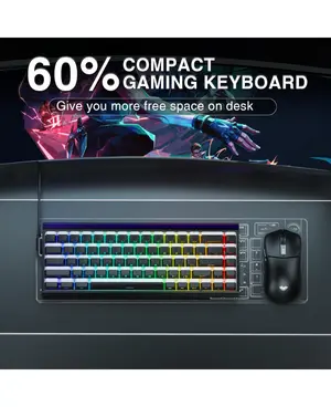 AULA HERO 68 HE Black Translucent Keycaps | 65% Hall Effect Magnetic Keyboard | 8000Hz Rapid Trigger | 0.01mm Precision | Hot-Swap