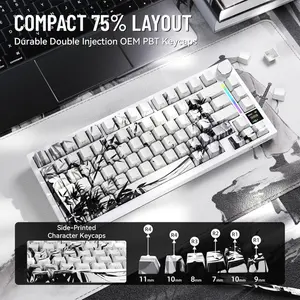 Attack Shark X820 Tri-Mode Mechanical Gaming Keyboard – Black Warrior (Gift Switches)