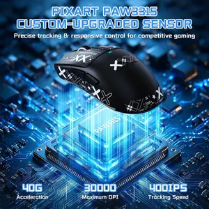 Attack Shark X11 PRO V2 Tri-Mode Wireless Mouse with TFT LCD RGB Dock – Black