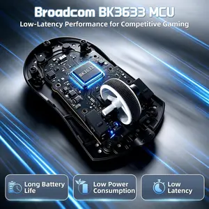 Attack Shark X11 PRO V2 Tri-Mode Wireless Mouse with TFT LCD RGB Dock – Black & White