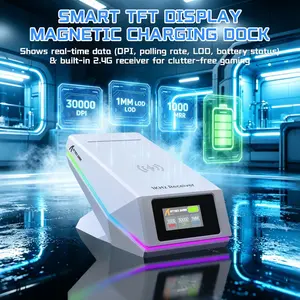 Attack Shark X11 PRO V2 Tri-Mode Wireless Mouse with TFT LCD RGB Dock – White