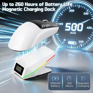 Attack Shark X11 PRO V2 Tri-Mode Wireless Mouse with TFT LCD RGB Dock – Black & White