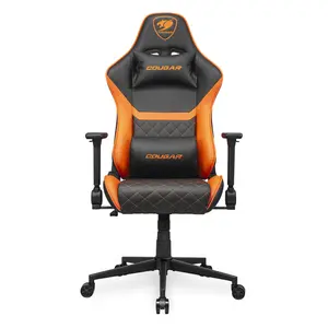 COUGAR Armor One V2 Black & Orange | Gaming Chair | 4D Folding Armrests | Multiple Upholstery Options | High-Back Comfort