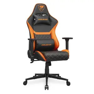 COUGAR Armor One V2 Black & Orange | Gaming Chair | 4D Folding Armrests | Multiple Upholstery Options | High-Back Comfort