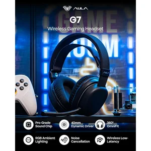 AULA Wind G7 Tri-Mode Wireless Gaming Headset | RGB Lighting | Immersive Surround Sound | Esports-grade chip