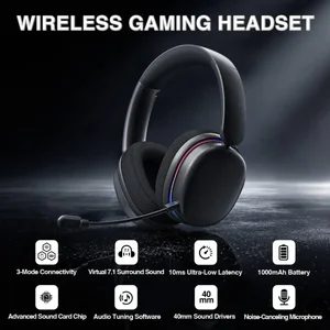 AULA Wind G7 Pro Tri-Mode Wireless Gaming Headset | Over-Ear PC Microphone Gaming Headset | USB 7.1 Sound Card