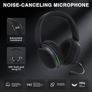 AULA Wind G7 Pro Tri-Mode Wireless Gaming Headset | Over-Ear PC Microphone Gaming Headset | USB 7.1 Sound Card