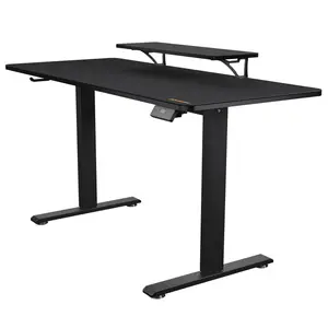 COUGAR E-Star 140 Black | Electric Gaming Desk 1400×600mm | Motorized Height 720–1170mm | 2 Memory Presets | Full Desk Mousepad