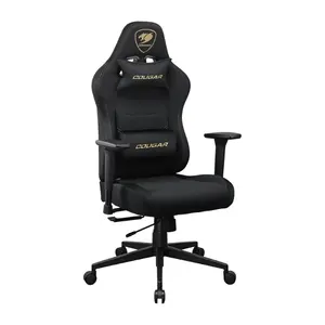COUGAR Pryme Gold F | High-Back Gaming Chair | Imitation Linen | Adjustable Seat Depth | Discreet Lumbar Pillow | Class 4 Lift