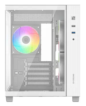 ID-COOLING VIEW 500 ARGB WHITE Micro-ATX PC Case | Dual Tempered Glass Panoramic Window, 3x Pre-Installed ARGB PWM Fans & 360mm Radiator Support