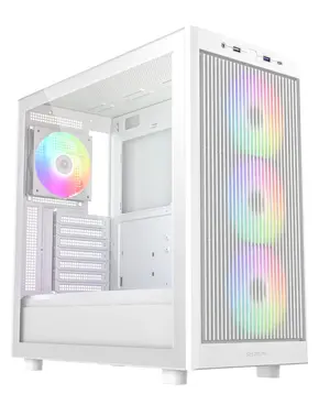 ID-COOLING WARE 510 ARGB WHITE ATX PC Case | Classic High-Airflow Mid-Tower, Tempered Glass, 4x Pre-Installed ARGB Fans & Dual 360mm Radiator Support