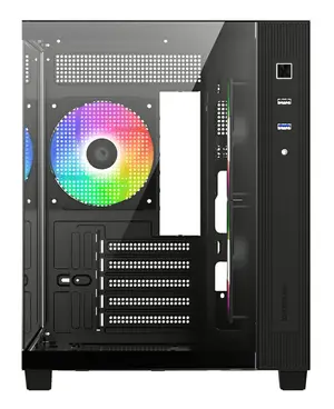 ID-COOLING VIEW 500 ARGB Micro-ATX PC Case | Dual Tempered Glass Panoramic Window, 3x Pre-Installed ARGB PWM Fans & 360mm Radiator Support