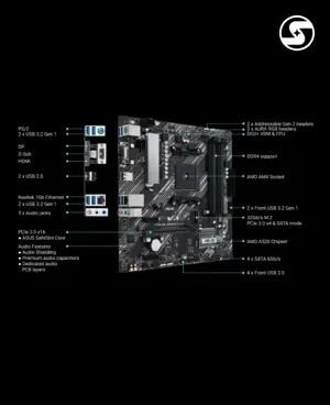 ASUS PRIME A520M-A II Micro-ATX Motherboard | AMD AM4 Socket, Ryzen 5000 Ready