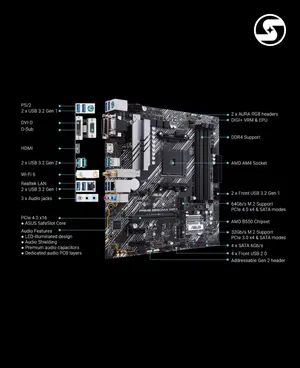 ASUS PRIME B550M-A WIFI II AMD AM4 Micro-ATX Motherboard