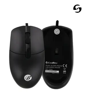 CoolBell Slider USB Wired Optical Mouse