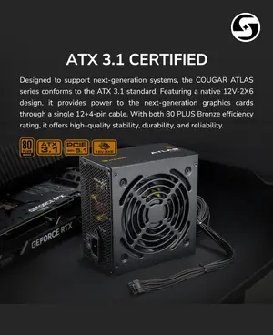COUGAR ATLAS 650W ATX 3.1 PCIe 5.1 Power Supply (New Model)