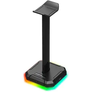 Redragon HA300 Scepter Pro RGB Gaming Headset Stand | Durable Aluminum Supporting Bar (8.5" Height), Integrated 4-Port USB 2.0 Hub, Dynamic RGB Base & Stem Strip