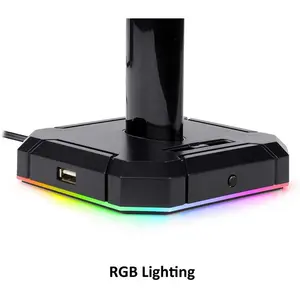 Redragon HA300 Scepter Pro RGB Gaming Headset Stand | Durable Aluminum Supporting Bar (8.5" Height), Integrated 4-Port USB 2.0 Hub, Dynamic RGB Base & Stem Strip