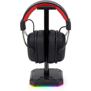 Redragon HA300 Scepter Pro RGB Gaming Headset Stand | Durable Aluminum Supporting Bar (8.5" Height), Integrated 4-Port USB 2.0 Hub, Dynamic RGB Base & Stem Strip