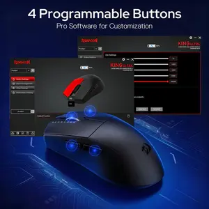 REDRAGON KING ULTRA M999 Wireless Gaming Mouse | 45,000 DPI with Magnetic RGB Charging Dock