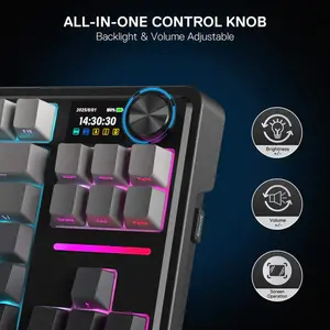 Redragon Antonium LCD Pro K743SP-RGB-PRO | Side Printed PBT Keycaps | Moon Night