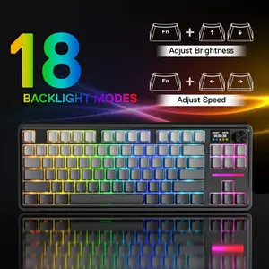 Redragon Antonium LCD Pro K743SP-RGB-PRO | Side Printed PBT Keycaps | Moon Night