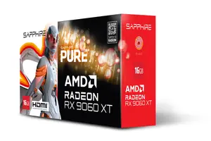 SAPPHIRE PURE Radeon RX 9060 XT OC 16GB GDDR6 — RDNA 4 | 3290 MHz | White | PTM7950 | FSR 4