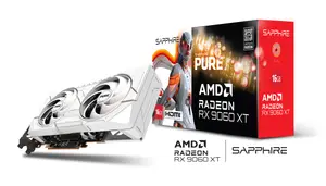 SAPPHIRE PURE Radeon RX 9060 XT OC 16GB GDDR6 — RDNA 4 | 3290 MHz | White | PTM7950 | FSR 4