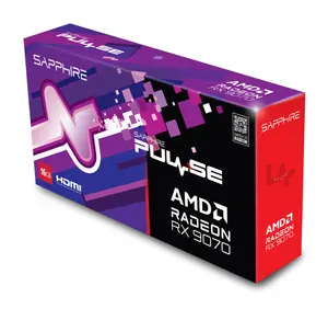 SAPPHIRE PULSE Radeon RX 9070 16GB GDDR6 — RDNA 4 | 2520 MHz Boost | Dual-X Cooling | PCIe 5.0 x16 