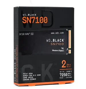 Western Digital WD_BLACK SN7100 2TB PCIe Gen4 NVMe M.2 2280 Gaming Solid State Drive | Model: WDS200T4X0E-00CJA0, PCIe 4.0 x4 Interface, Read Speeds Up to 7,250 MB/s, Write Speeds Up to 6,900 MB/s, High-Endurance TLC NAND & WD_BLACK Dashboard Support