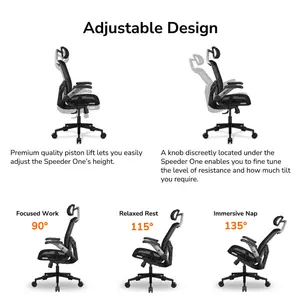 COUGAR Speeder One Black | Racing-Inspired Ergonomic Gaming Chair | Dual-Use Work & Gaming | Adjustable Lumbar | Class 4 Lift