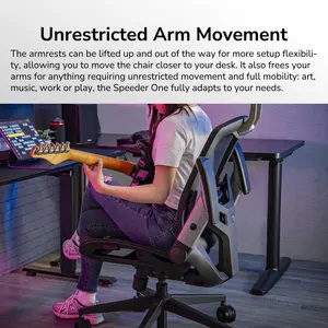 COUGAR Speeder One Black | Racing-Inspired Ergonomic Gaming Chair | Dual-Use Work & Gaming | Adjustable Lumbar | Class 4 Lift