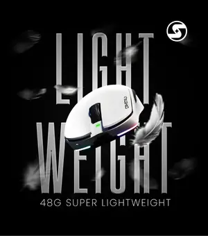 CrystalX Frost X20 White Wireless Gaming Mouse | PAW3311 RGB Superlight