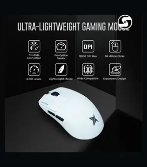 CrystalX Frost X20 White Wireless Gaming Mouse | PAW3311 RGB Superlight
