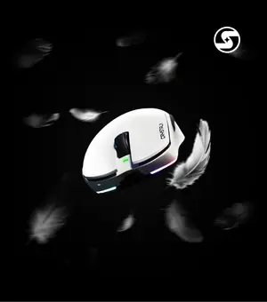 CrystalX Frost X20 White Wireless Gaming Mouse | PAW3311 RGB Superlight