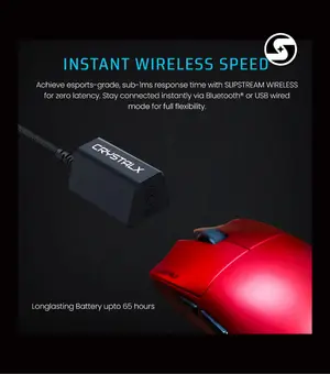 CrystalX NOVA X21 Coco Red Wireless Tri-Mode Gaming Mouse