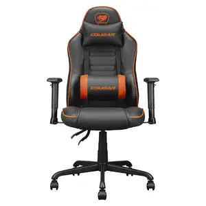 COUGAR Fusion S Black-Orange | Medium Size Multi-Purpose Gaming Chair | 3D Curved Lumbar | 160° Recline | Class 4 Gas Lift