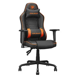 COUGAR Fusion S Black-Orange | Medium Size Multi-Purpose Gaming Chair | 3D Curved Lumbar | 160° Recline | Class 4 Gas Lift