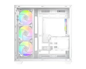 ID-COOLING VIEW 510 ARGB WHITE Panoramic ATX PC Case | Dual Tempered Glass Panels, 4x Pre-Installed ARGB PWM Fans, BTF Motherboard Support & Dual 360mm Radiator Capacity